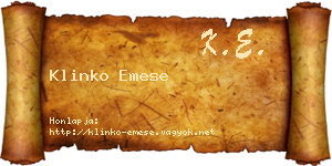 Klinko Emese névjegykártya