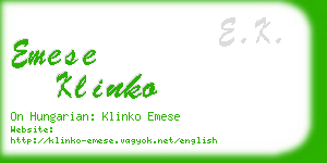 emese klinko business card